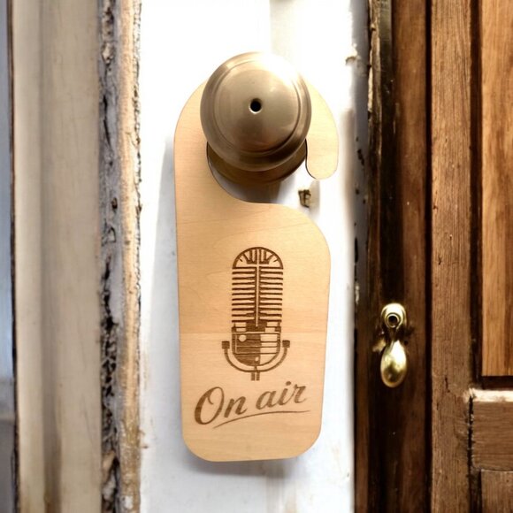 On Air Wooden Door Sign | Laser Engraved Door Hanging Sign - Picture 2 of 3